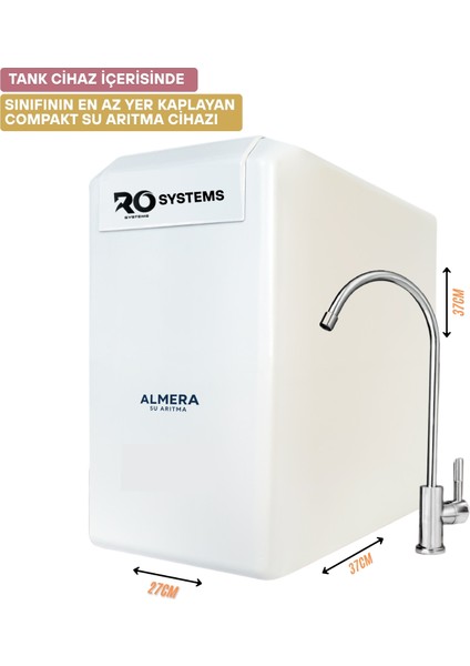 ALMERA SU ARITMA 10 Aşamalı Çelik Tanklı PH Alkali Filtreli Premium RO Systems Su Arıtma Cihazı modelleri