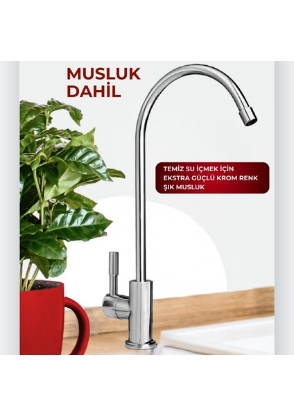 ALMERA SU ARITMA 10 Aşamalı Çelik Tanklı PH Alkali Filtreli Premium RO Systems Su Arıtma Cihazı