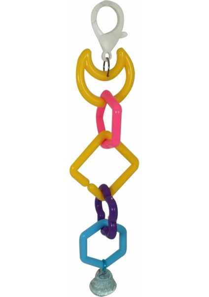 Trendme Renkli Zilli Kuş Oyuncak Plastik Halkalar