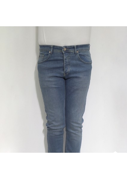 Hacker Fistan Store Erkek Açık Mavi Normal Bel Rahat Kesim Dar Paça Jean Pantolon fiyatları