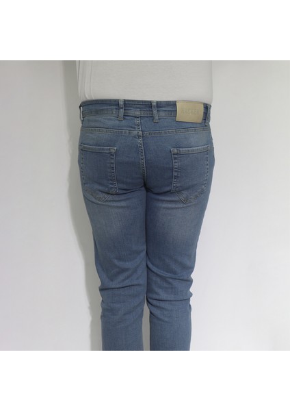 Hacker Fistan Store Erkek Açık Mavi Normal Bel Rahat Kesim Dar Paça Jean Pantolon indirimleri