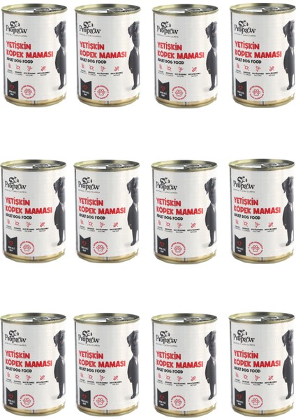 Köpek Yaş Mama Sığır Parça Etli Konserve Jöleli Premium Besleyici Yemek Tahılsız Içerik 12 x 415 gr