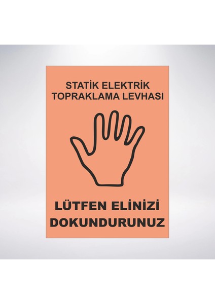 Statik Elektrik Toplaraklama Levhası Sticker 20X28 cm