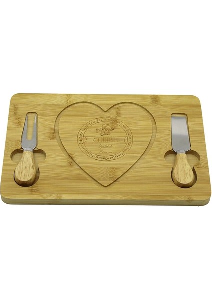 Kalpli Bıçak Sağ-Solahşap Bambu Kahvaltı Peynir Sunum Pano2 Bıçak=ahşap SAP19X29CM-1.5CM