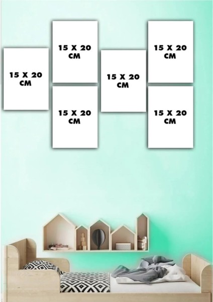 6 Parça Sevimli Hayvanlar Duvar Dekoru Salon Oturma Yatak Çocuk Odası Için Tablo Seti
