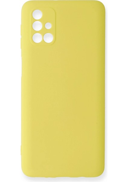 Samsung Galaxy M31S Kılıf Nano Içi Kadife Silikon - Sarı Bstmy