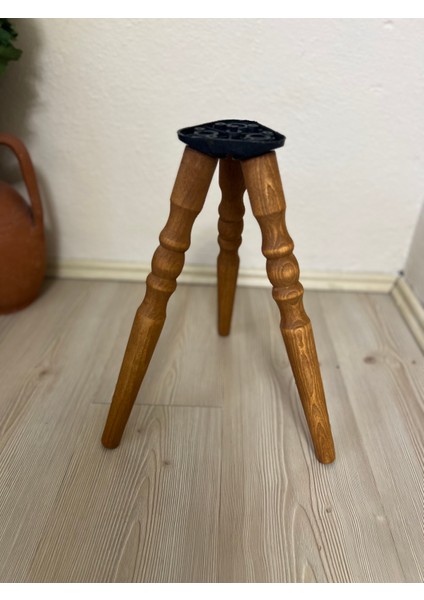 44 cm Açık Meşe Konik Sehpa Ayağı | Torna Işçilikli | Aparat ve Vidalar Dahil