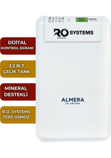 Dijital TDS Ekranlı 10 Aşamalı Mineral Destekli Ev Tipi Premium Su Arıtma Cihazı