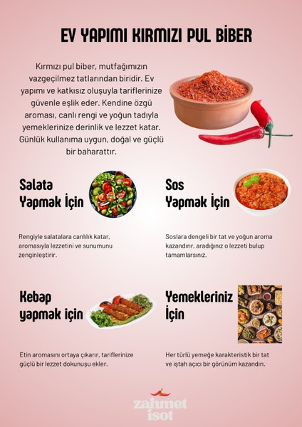 Özel Urfa Ev Yapımı Acı Kırmızı Pul Biber 1 kg