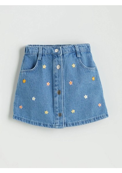 Lc Waıkıkı Kız Indıgo Kot Etek T T