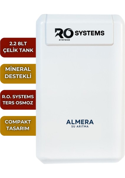 Premium Ro Systems 5 Aşamalı Çelik Tanklı 8 Lt Ekstra Mineralli Su Arıtma Cihazı almera su arıtma Premium Ro Systems 5 Aşamalı Çelik Tanklı 8 Lt Ekstra Mineralli Su Arıtma Cihazı almera su arıtma indirimleri