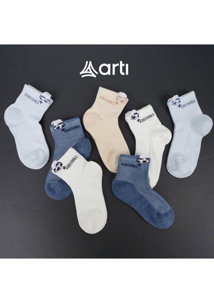 4 Adet Erkek Çocuk Football Topu Desenli Soket Çorap