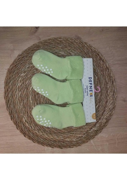 KIPIRIK BABY 3 Çift Havlu Pamuklu Kaydırmaz Taban Kışlık Kız Çocuk Ve Bebek Soket Çorap