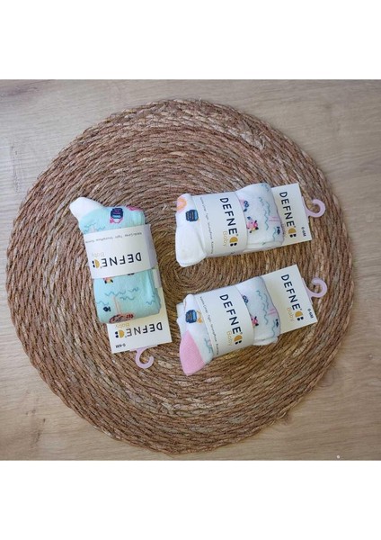 3 Adet Pamuklu Filamingo Desenli Çocuk Ve Bebek Külotlu Çorap