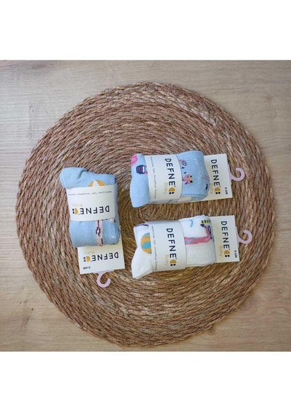 3 Adet Pamuklu Filamingo Desenli Çocuk Ve Bebek Külotlu Çorap