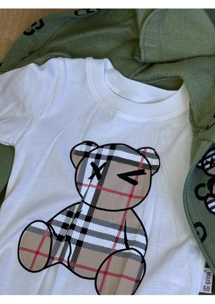 Kıpırık Baby3'lü Çocuk Çocuk Şardonlu Kapişonlu Sweatshirt Uzun Kollu Tshirt ve Eşohman Altı Takımı fiyatları