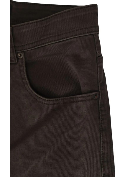 Hacker Fistan Store Erkek Kahverengi Yüksek Bel Rahat Kesim Boru Paça Büyük Beden Jean Pantolon