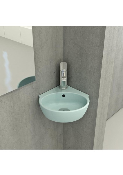 Bocchi Taromina Köşe Lavabo 30 cm Mat Buz Mavi 1392-029-0126