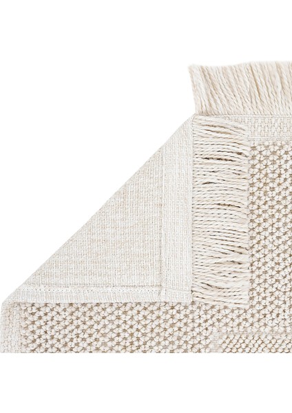 Mirage Bej Kaymaz Tabanlı Yıkanabilir Leke Tutmaz Bohem Mutfak Kilimi Geometrik Desenli Halı Kilim indirimleri