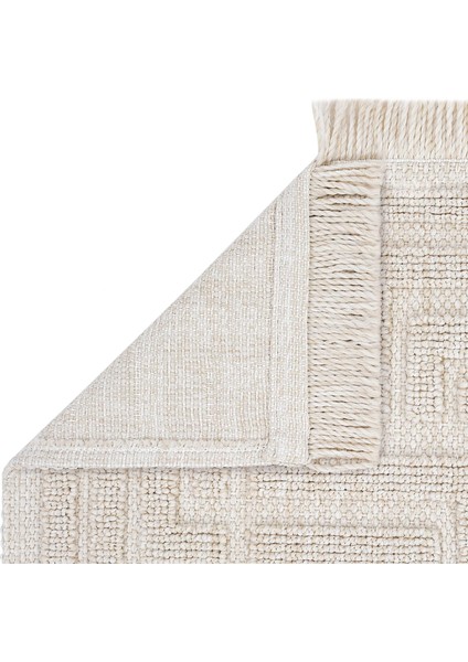 Mirage Bej Kaymaz Tabanlı Yıkanabilir Leke Tutmayan Bohem Mutfak Kilimi Geometrik Desenli Kilim Halı indirimleri