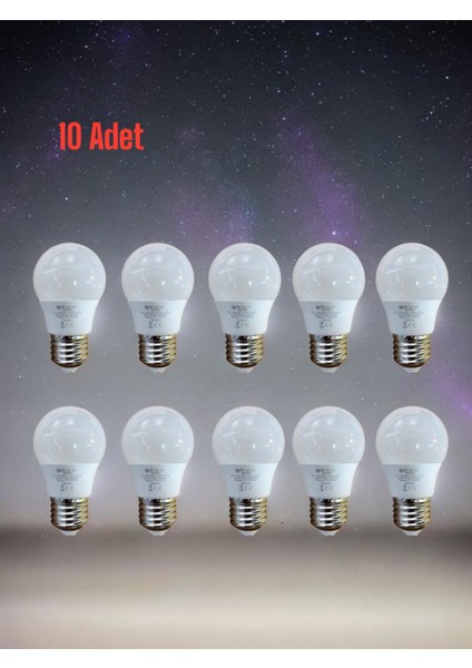 , (10 Adet) 5 W A45 (Globe) LED Ampül, E27 Duy, 6500 K (Beyazışık), 3000 K (Günışığı Işık), Iç Mekan Dekoratif Ampül