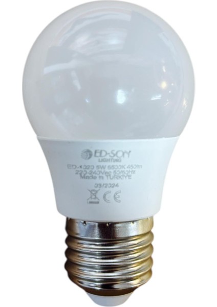 , (10 Adet) 5 W A45 (Globe) LED Ampül, E27 Duy, 6500 K (Beyazışık), 3000 K (Günışığı Işık), Iç Mekan Dekoratif Ampül