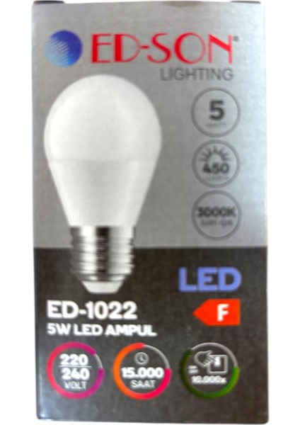 , (10 Adet) 5 W A45 (Globe) LED Ampül, E27 Duy, 6500 K (Beyazışık), 3000 K (Günışığı Işık), Iç Mekan Dekoratif Ampül