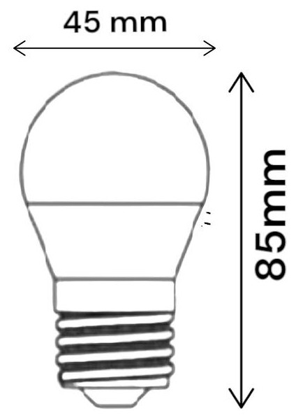 , (10 Adet) 5 W A45 (Globe) LED Ampül, E27 Duy, 6500 K (Beyazışık), 3000 K (Günışığı Işık), Iç Mekan Dekoratif Ampül
