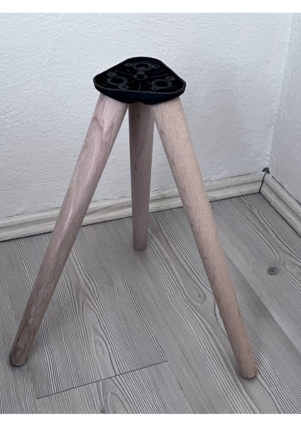 38 cm Ham (Boya Yok) 3'lü Konik Sehpa Ayağı Seti Aparat ve Vidalar Dahil