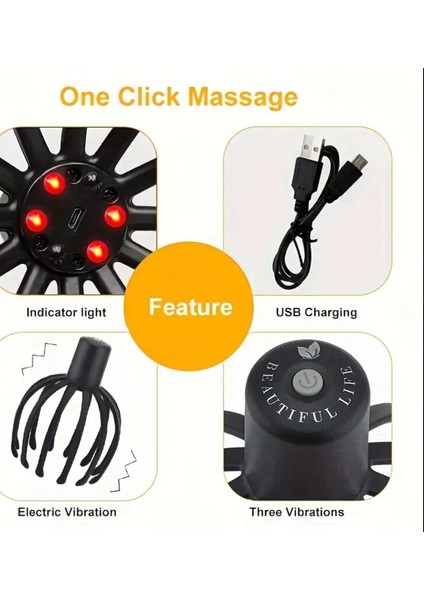 Elektrikli Sarjlı Ahtapot Terapotik Baş Kafa Masajı indirimleri