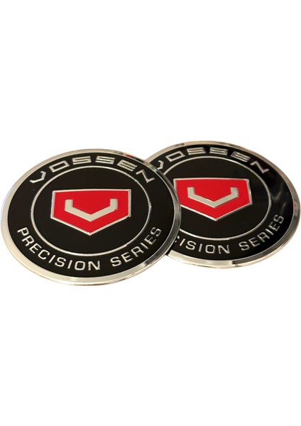 Vossen Precısıon Serıes Siyah Kırmızı Logolu Alüminyum 56 mm 4 Adet Jant Göbek Stıcker