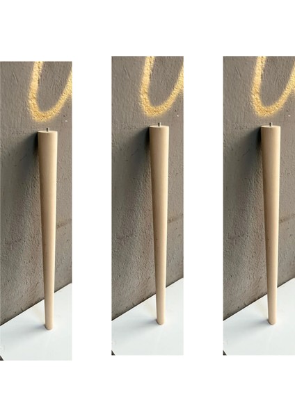 70 cm 1 Adet Konik Ahşap Masa Ayağı Kalınlık 5.5 cm Ham Aparat ve Vida Dahil