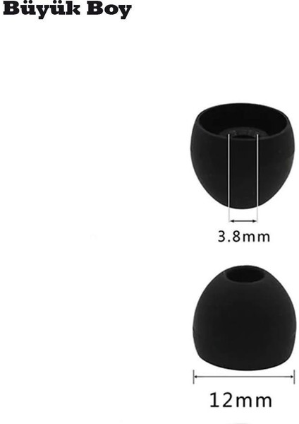 2 Çift 4-Adet Kulaklık Silikonu Samsung Uyumlu-Büyük 12MM