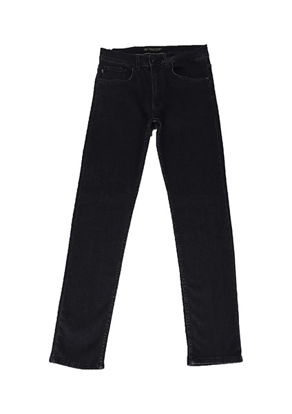 Hacker Fistan Store Erkek Füme Yüksek Bel Rahat Kesim Boru Paça Büyük Beden Jean Pantolon