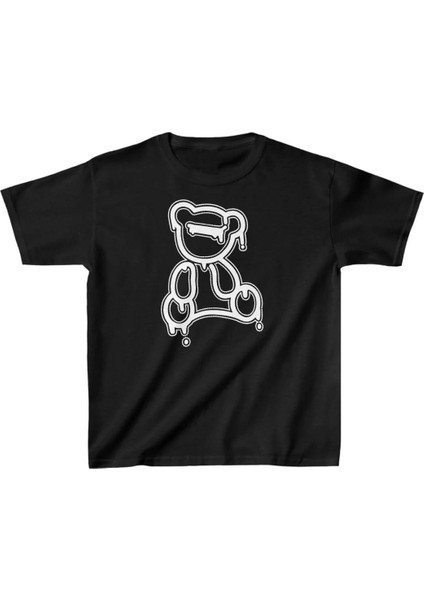 Çocuk Unisex Baskılı T-Shirt - Siyah