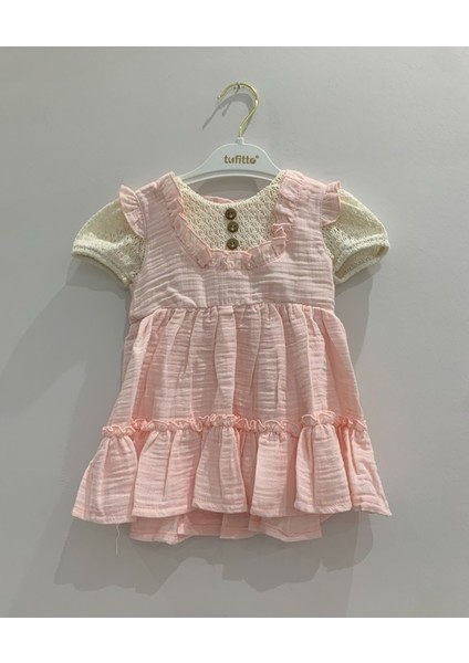 Kız Bebek Yaka Detaylı Yazlık Elbise