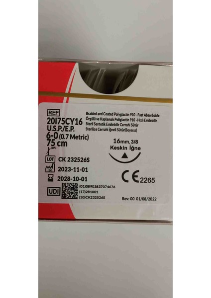 6.0 Keskin Emilebilir Rapid Iplik 1 Paket ( 12 Adet) Iğneli