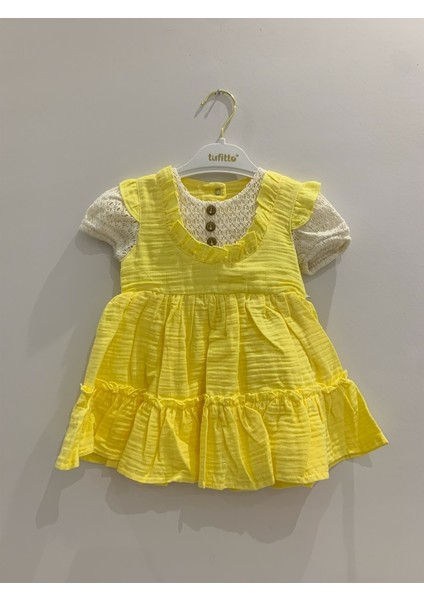Kız Bebek Yaka Detaylı Yazlık Elbise