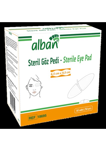 Yapışkanlı Steril Göz Pedi 6.5 X 9.5 50 Li Kutu