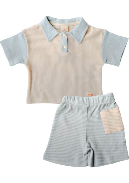 Erkek Bebek Polo Yaka Smile Etiketli Şortlu Takım modelleri