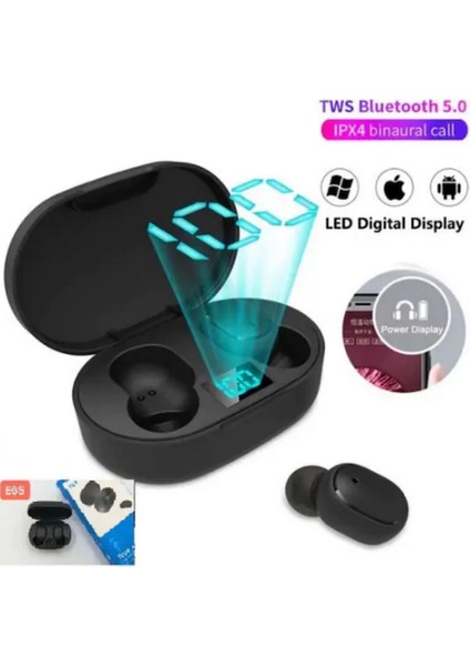 E6S Kablosuz Kulaklık Dijital Göstergeli Bluetooth Kulaklık 5.0 - GMS8606-8221