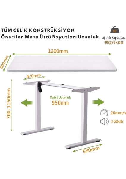 Yüksekliği Ayarlanabilir Ergonomik Bilgisayar & Çalışma Masası