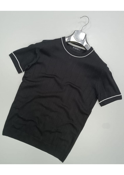 Gewer Bisiklet Yaka Kısa Kol Erkek Örme Triko Tişört 7307