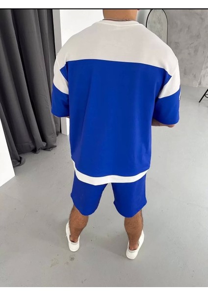 Erkek Dijital Baskılı Şortlu Takım - Mavi fırsatları