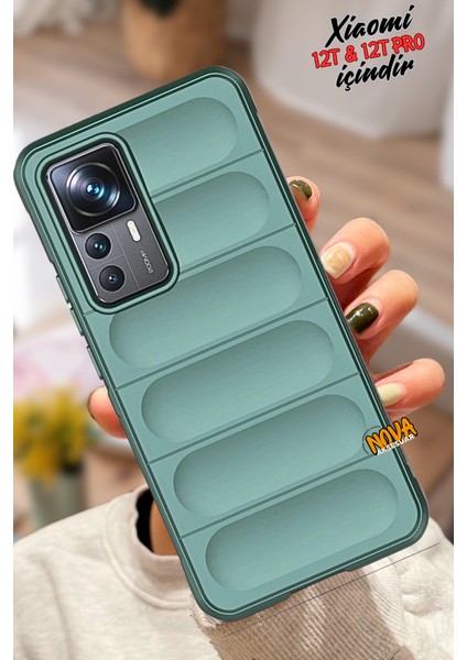 Xiaomi Mi 12T Pro - Kalın Kavisli Tasarım Silikon Kapak/kılıf - Yeşil