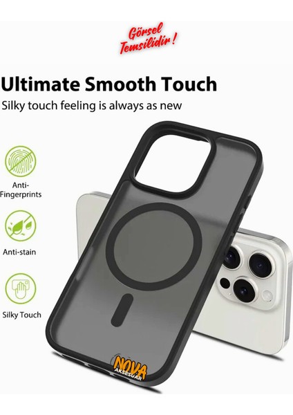 iPhone 12 / 12 Pro - Magsafe Telefon Kılıfı - Arkası Sert Pc Kenarı Yumuşak Tpu - Şeffaf