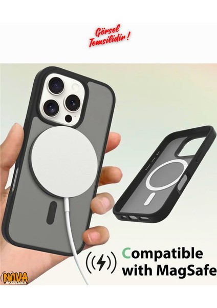 iPhone 12 / 12 Pro - Magsafe Telefon Kılıfı - Arkası Sert Pc Kenarı Yumuşak Tpu - Şeffaf