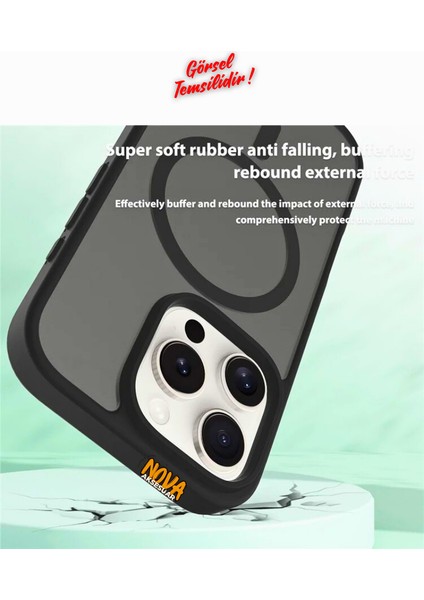 iPhone 13 Magsafe Telefon Kılıfı - Arkası Sert Pc Kenarı Yumuşak Tpu - Siyah fırsatları