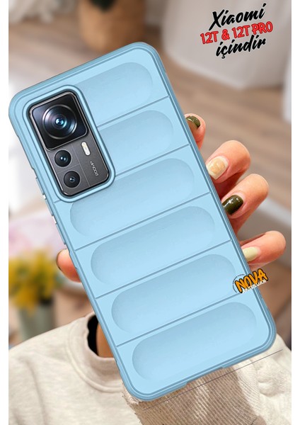 Xiaomi Mi 12T Pro - Kalın Kavisli Tasarım Silikon Kapak/kılıf - Açıkmavi