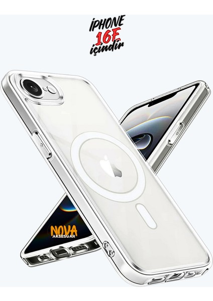 iPhone 16E Şeffaf Magsafe Telefon Kılıfı/kapağı - Şeffaf